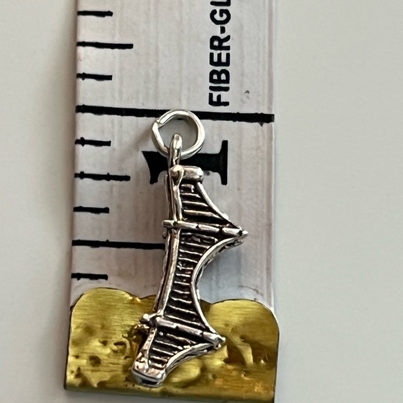 Vintage Sterling Silver Golden Gate Bridge Pendant Necklace, SF, 13" - Picture 8 of 8